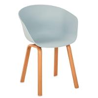 Kit 4 Cadeiras Toledo Anm8095f Anima Office Assento Em Polipropileno Cinza Base Aço Simulando Madeira - 3