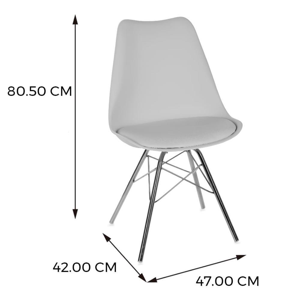 Kit 4 Cadeiras Eames Saarinen Joly Anm6067f Anima Office Polipropileno Assento Estofado Pu Preto Base Ferro Dourada - 4