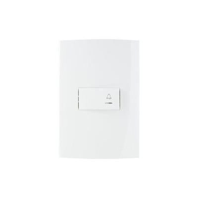 Interruptor Pulsador Para Campainha Com Luz Margirius Sleek 10a Com Placa 4x2 Branco