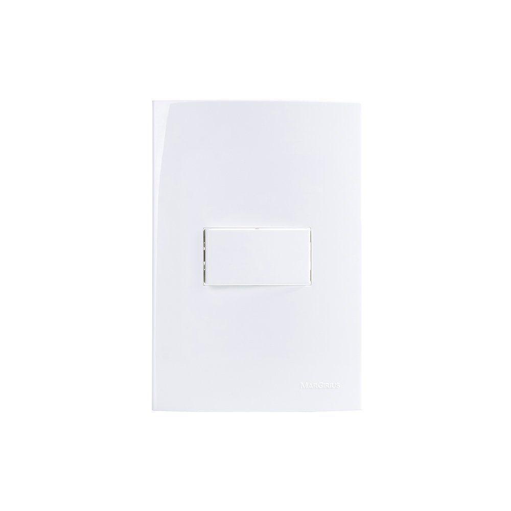 Interruptor Paralelo Margirius Sleek 10a Com Placa 4x2 Branco - 1