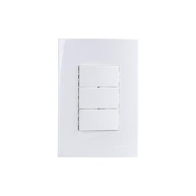 Interruptor Paralelo Triplo Margirius Sleek 10a Com Placa 4x2 Branco