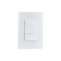 Interruptor Paralelo Triplo Margirius Sleek 10a Com Placa 4x2 Branco - 1