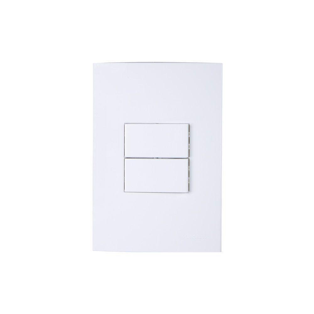 Interruptor Simples Duplo Margirius Sleek Com Placa 10a 4x2 Branco - 1