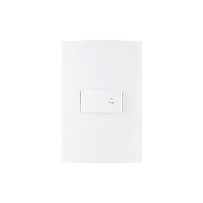 Interruptor Pulsador Para Campainha Margirius Sleek 10a Com Placa 4x2 Branco