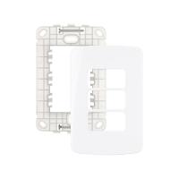 Placa Com Suporte Margirius B3 4x2 Para 3 Módulos Horizontais Branca Branco - 1