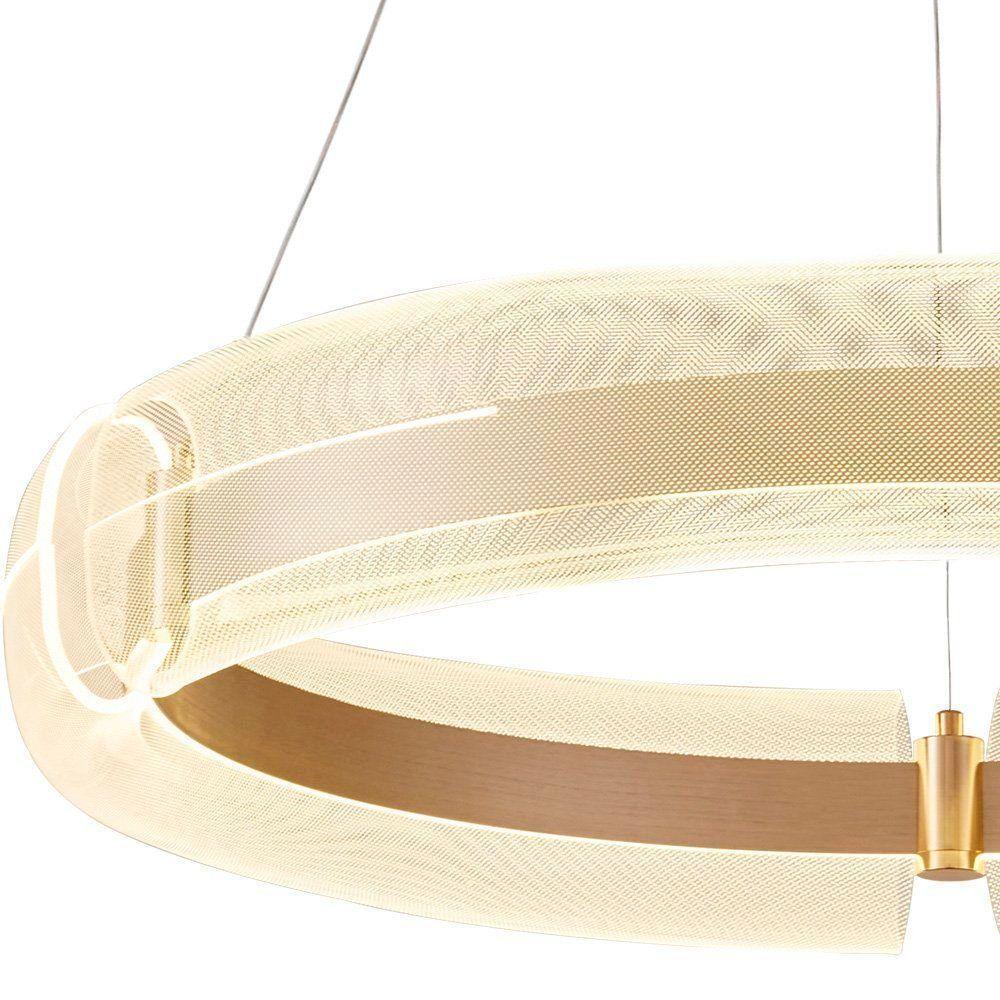 Lustre Pendente Nordecor Dalen 2960 80cm Ouro Brilho Bivolt Dourado - 2