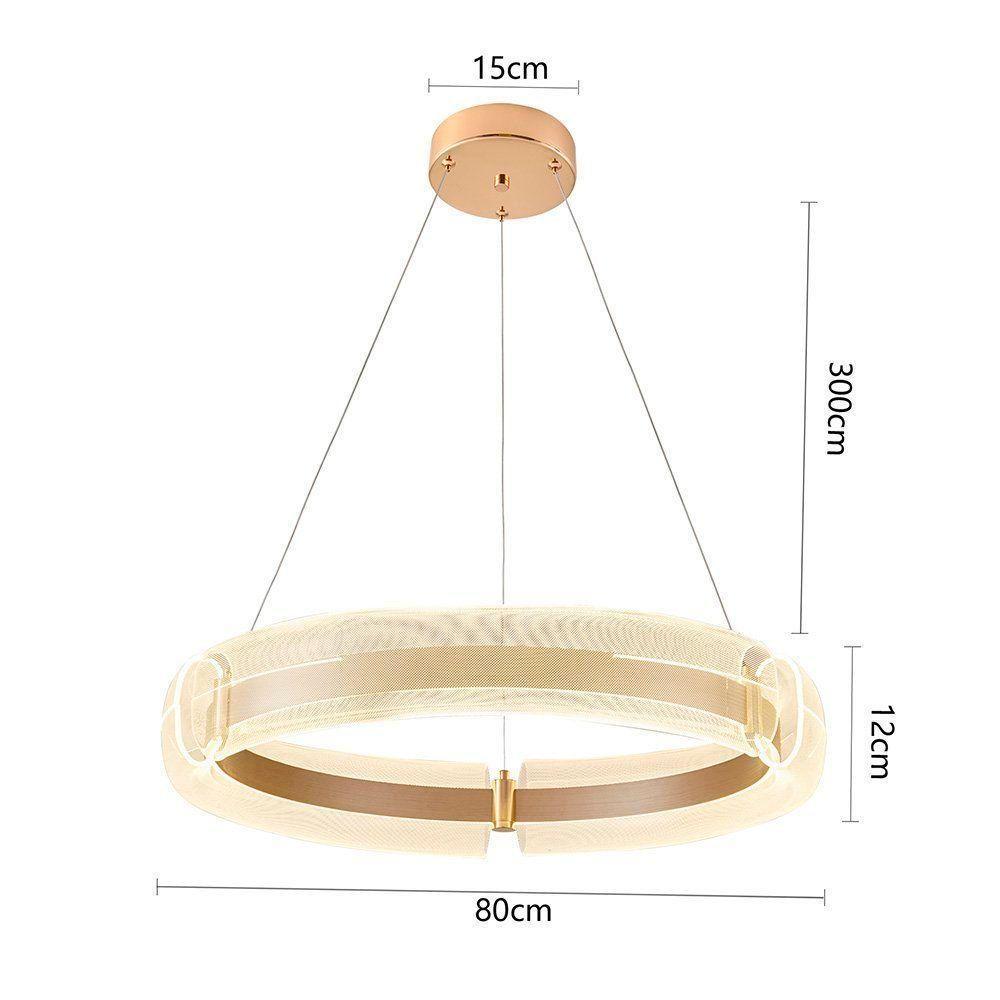 Lustre Pendente Nordecor Dalen 2960 80cm Ouro Brilho Bivolt Dourado - 8