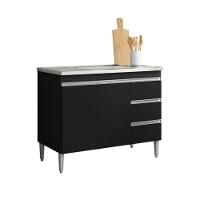 Balcao De Cozinha Virginia 2pt 1,20m Preto Fosco - 3