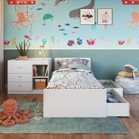 Berço Infantil Multifuncional Menino Menina 194cm Com Cômoda, Trocador E Gavetões Com Rodas Branco - 2