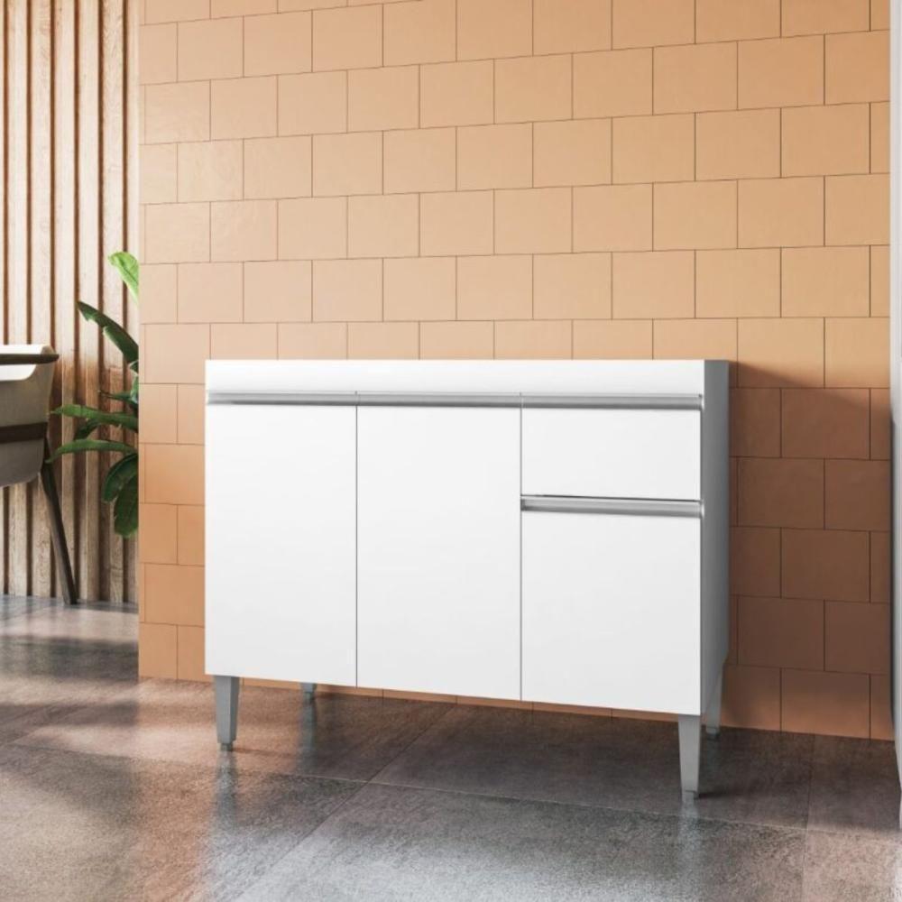 Balcão Para Cozinha 2 Portas Forks Branco - 1