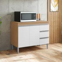 Balcao De Cozinha Virginia 2pt 1m Amendoa Branco - 1