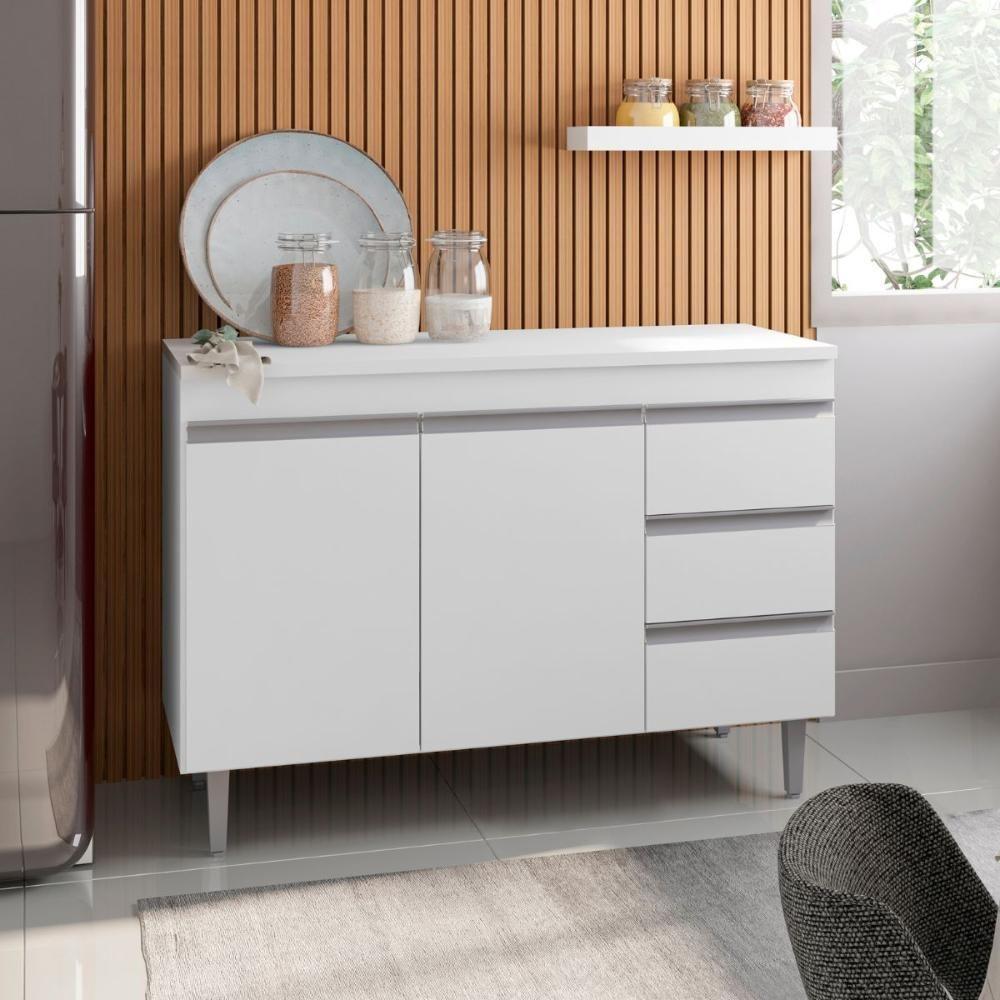 Balcao De Cozinha Virginia 2pt 1,20m Branco - 1