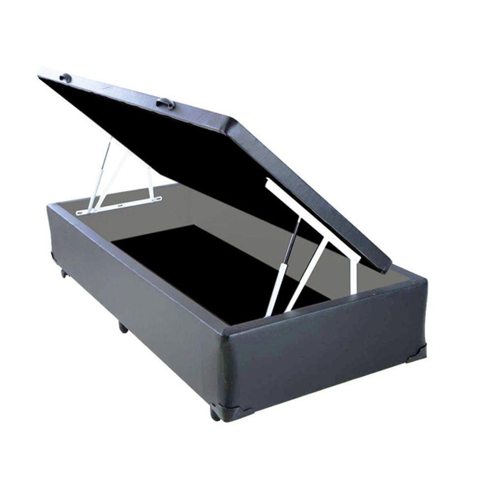 Cama Box Baú Solteiro Sintético 88x188 Cinza - 1