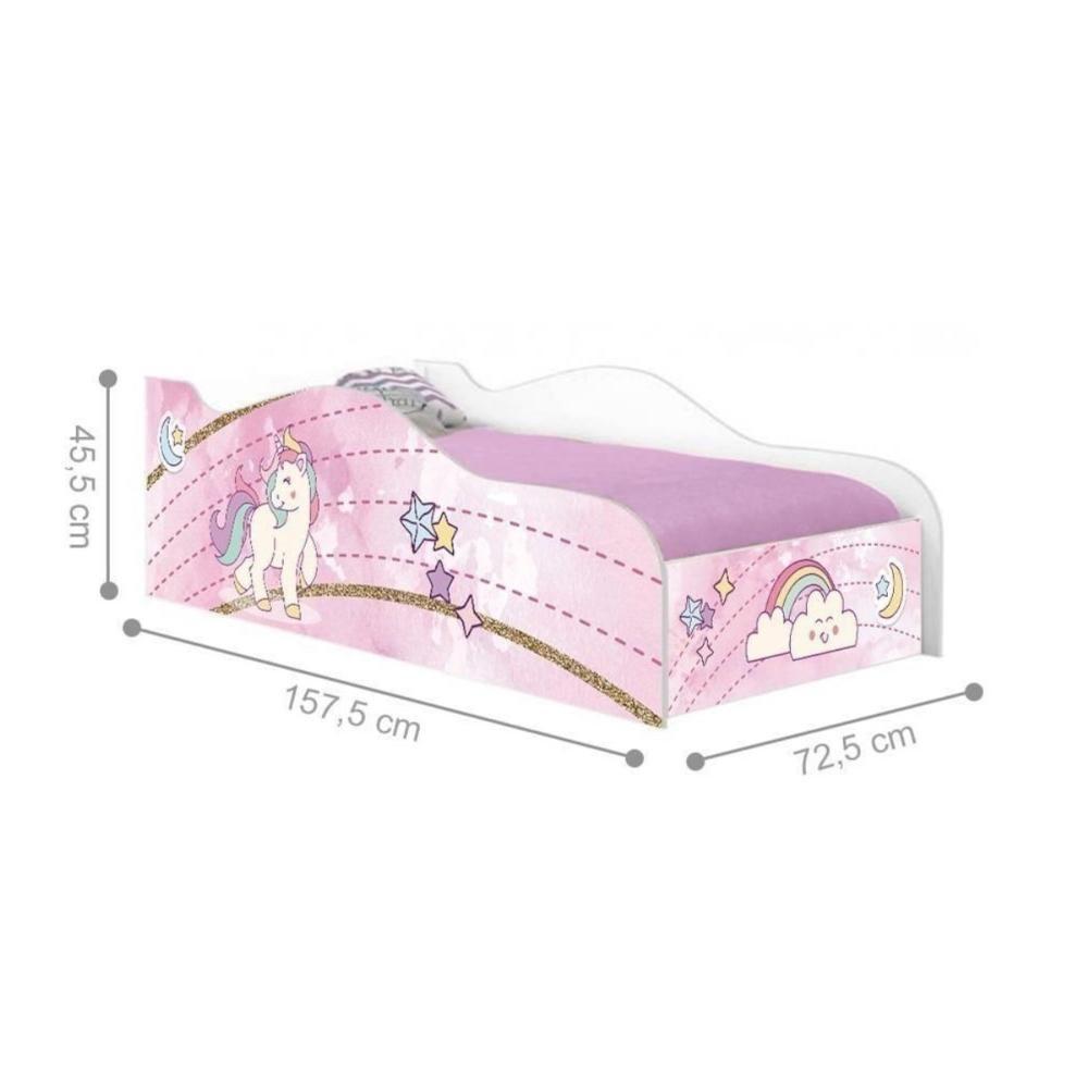 Cama Carro Solteiro Joy Unicónio Rosa Solteiro Com Colchão - 3