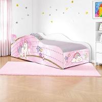 Cama Carro Solteiro Joy Unicónio Rosa Solteiro Com Colchão - 1
