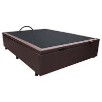 Cama Box Baú Casal Sintético Marrom 42x138x188 - 2