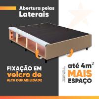 Cama Box Baú King Gazin Colchão Com Molas Ensacadas 193x203x78cm Tower Branco / Bege - 3