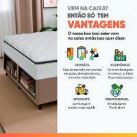 Cama Box Baú King Gazin Colchão Com Molas Ensacadas 193x203x78cm Tower Branco / Bege - 8