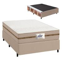 Cama Box Baú Casal Gazin Colchão Com Molas 138x188x64cm Flora Bege - 1