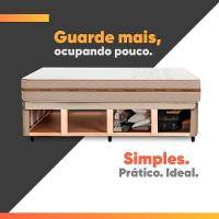 Cama Box Baú Casal Gazin Colchão Com Molas 138x188x64cm Flora Bege - 2