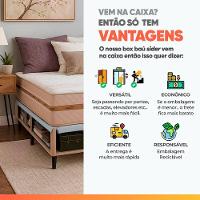 Cama Box Baú Casal Gazin Colchão Com Molas 138x188x64cm Flora Bege - 6