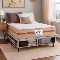 Cama Box Baú Casal Gazin Colchão Com Molas 138x188x64cm Flora Bege - 9