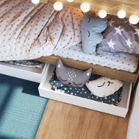 Cama Beliche Infantil Bicama Menino Menina 2,32m Com Escada, Nichos E Gavetas Com Rodas Aveiro Com Branco - 3