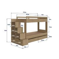 Cama Beliche Infantil Bicama Menino Menina 2,32m Com Escada, Nichos E Gavetas Com Rodas Aveiro Oak - 6