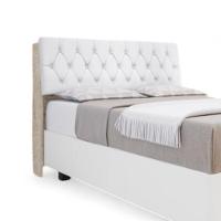 Cabeceira Estofada ísis Queen Amarula Com Capitonê Branco - 2