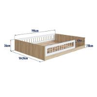 Cama Casal De Chão Infantil Montessoriana Menino Menina 194cm Com Grade De Proteção Aveiro Oak - 5