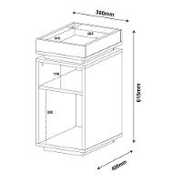 Mesa Lateral 30Cm Com Bandeja Multimóveis Cr45132 Branca Branco
