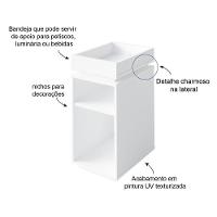 Mesa Lateral 30Cm Com Bandeja Multimóveis Cr45132 Branca Branco - 5