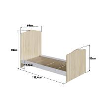 Berço Infantil Cama 3 Em 1 Multifuncional Com Colchão Regulagem De Altura Grade Em Mdf Quarto De Bebê Carvalho Araguaia