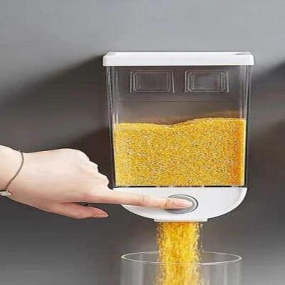 Dispenser De Alimentos De Parede Touch Porta Cereal Mantimentos 1 Litro Hermetico Luxo