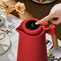 Garrafa Térmica Vermelha Com Termômetro Digital 1l ? Design Sofisticado E Conservação Térmica