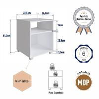Kit 02 Mesa De Cabeceira Nicho 38,5cm Com Pé E Prateleira Branca - 7