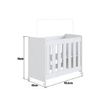 Mini Berço Infantil Moisés Multifuncional 4 Em 1 Com Colchão E Rodas Para Quarto De Bebê Branco - 6
