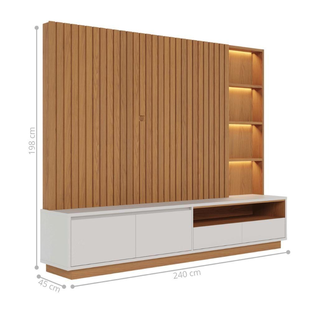 Mesa Sala De Estar E Home Reno Freijo Off White Matte - 3