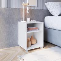 Mesa De Cabeceira Nicho 38,5cm Com Pé E Prateleira Branca - 1