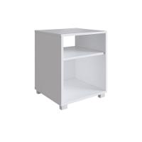 Mesa De Cabeceira Nicho 38,5cm Com Pé E Prateleira Branca - 3