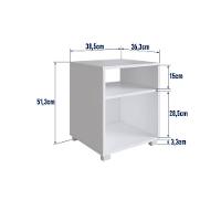 Mesa De Cabeceira Nicho 38,5cm Com Pé E Prateleira Branca - 5