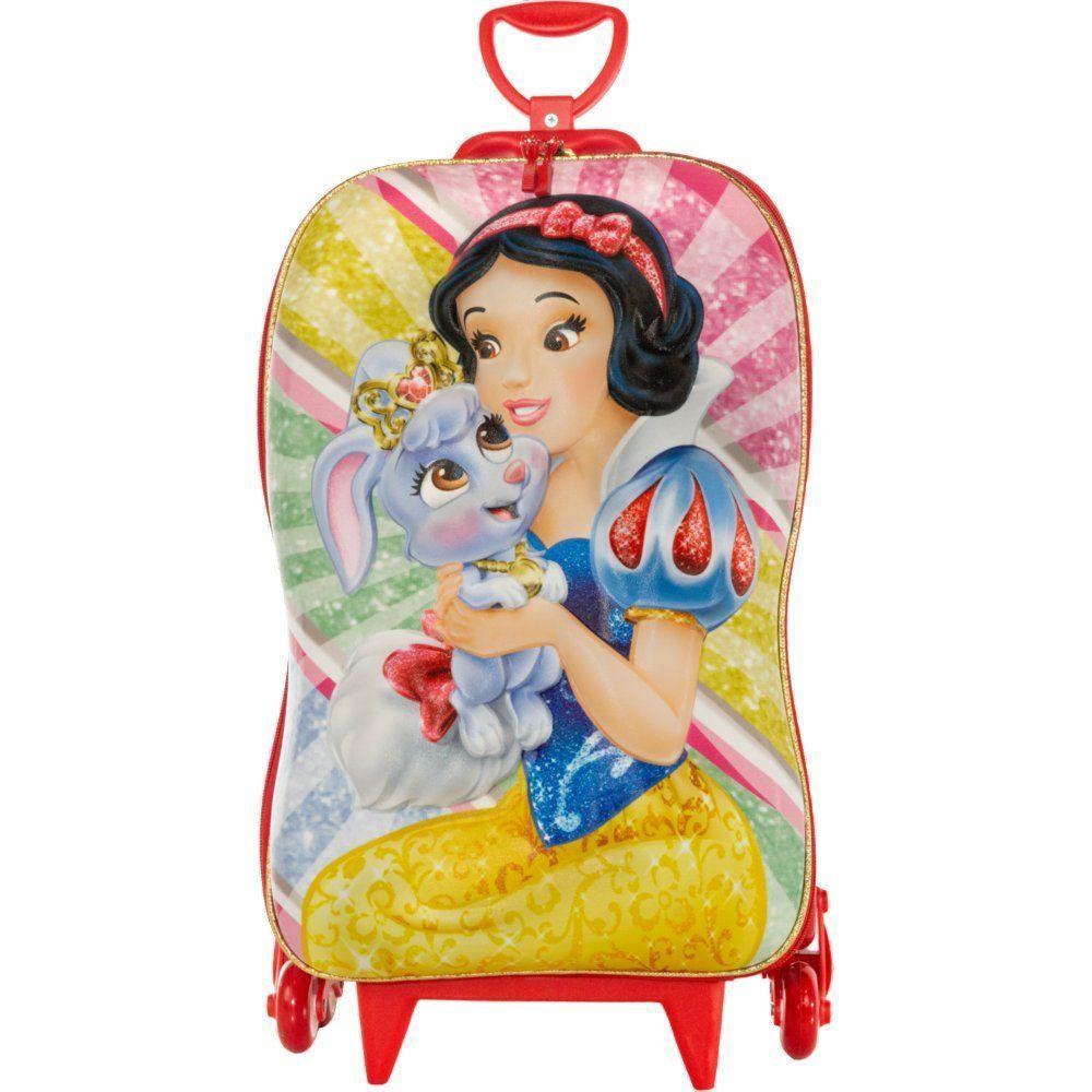 Mala Infantil 3+ Pré Escola Creche Menina Branca De Neve 3d Com Rodinhas Multicolorida - 5