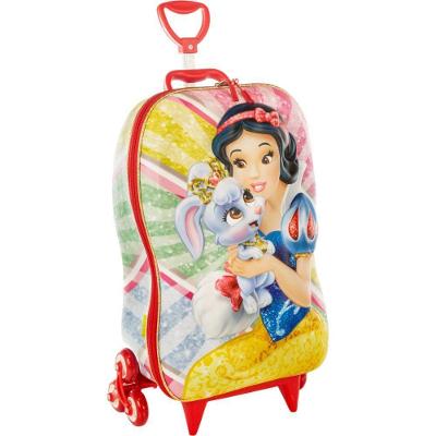 Mala Infantil 3+ Pré Escola Creche Menina Branca De Neve 3d Com Rodinhas Multicolorida