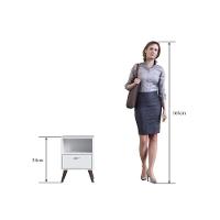 Mesa De Cabeceira Nicho Funcional 39cm Com Gaveta E Pés Palito Retrô Branca - 6