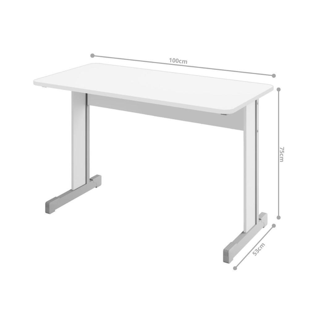 Mesa De Computador Bloc 1000 Ale Branco Sem Gavetas - 2