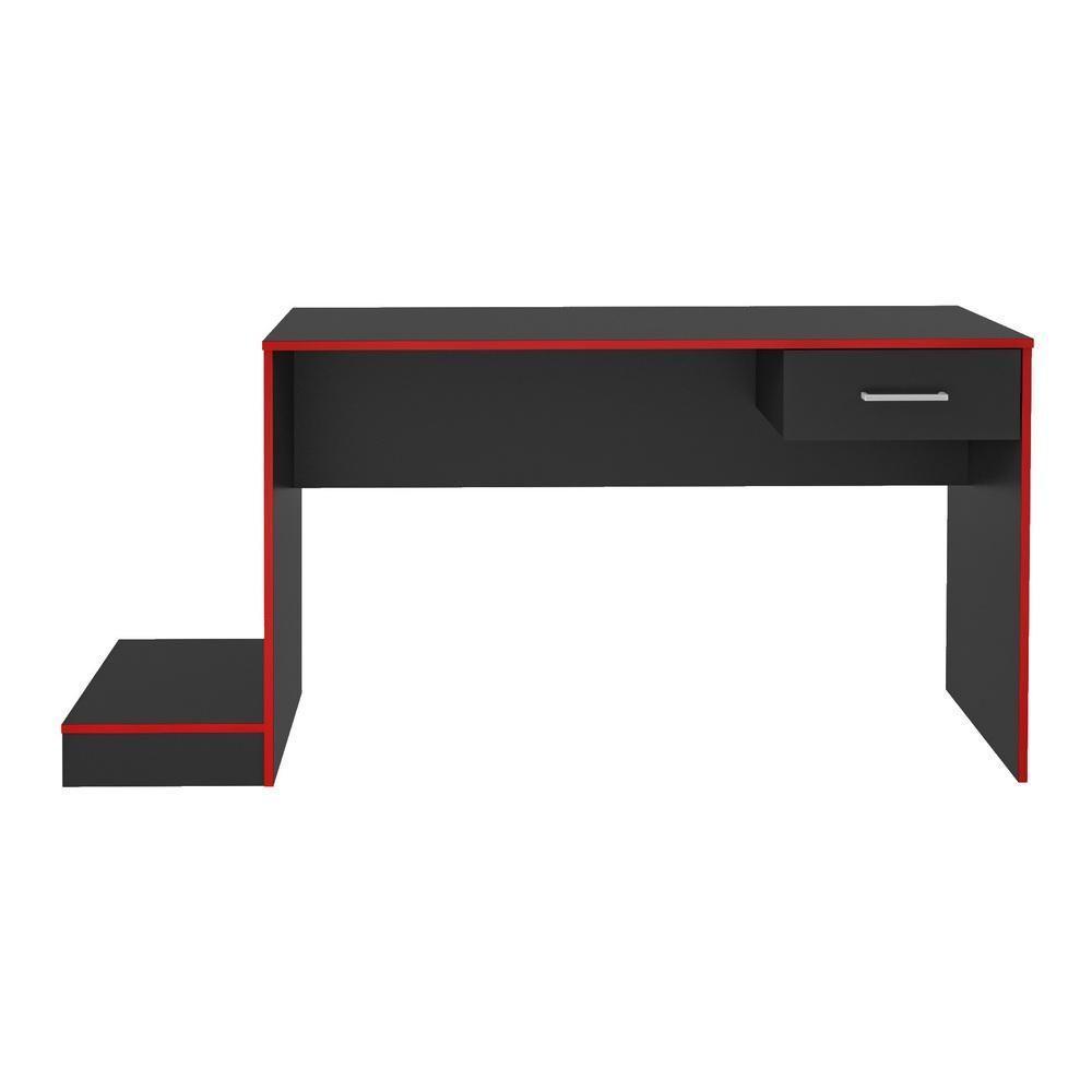 Mesa Gamer Com 1 Gaveta E Suporte De Cpu Multimóveis Cr25205 Preta/Vermelha Preto/Vermelho - 3