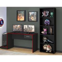 Mesa Gamer Com 1 Gaveta E Suporte De Cpu Multimóveis Cr25205 Preta/Vermelha Preto/Vermelho - 2