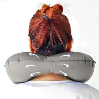 Travesseiro Almofada De Pescoço Inflável E Portátil - Cinza - 6