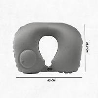 Travesseiro Almofada De Pescoço Inflável E Portátil - Cinza - 9