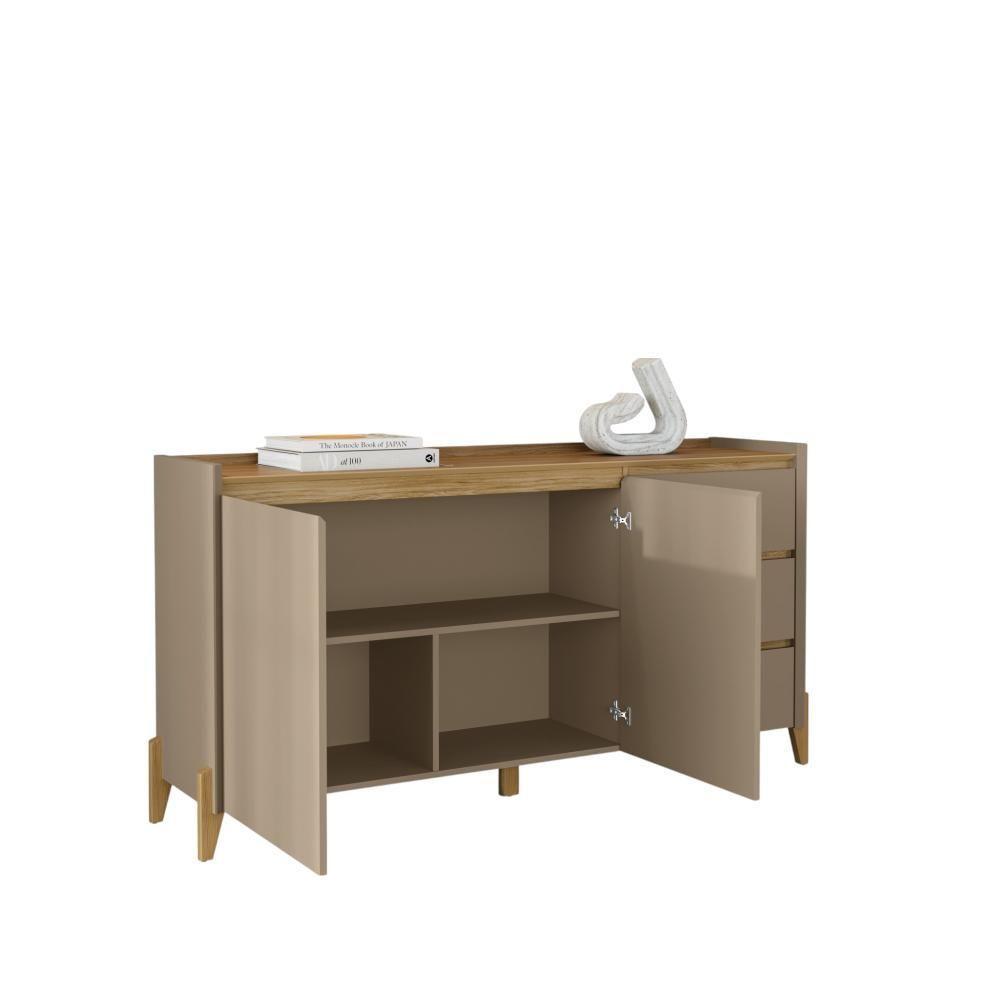 Aparador Buffet Para Sala 3 Gavetas Cadiz Hannover Fendi - 4